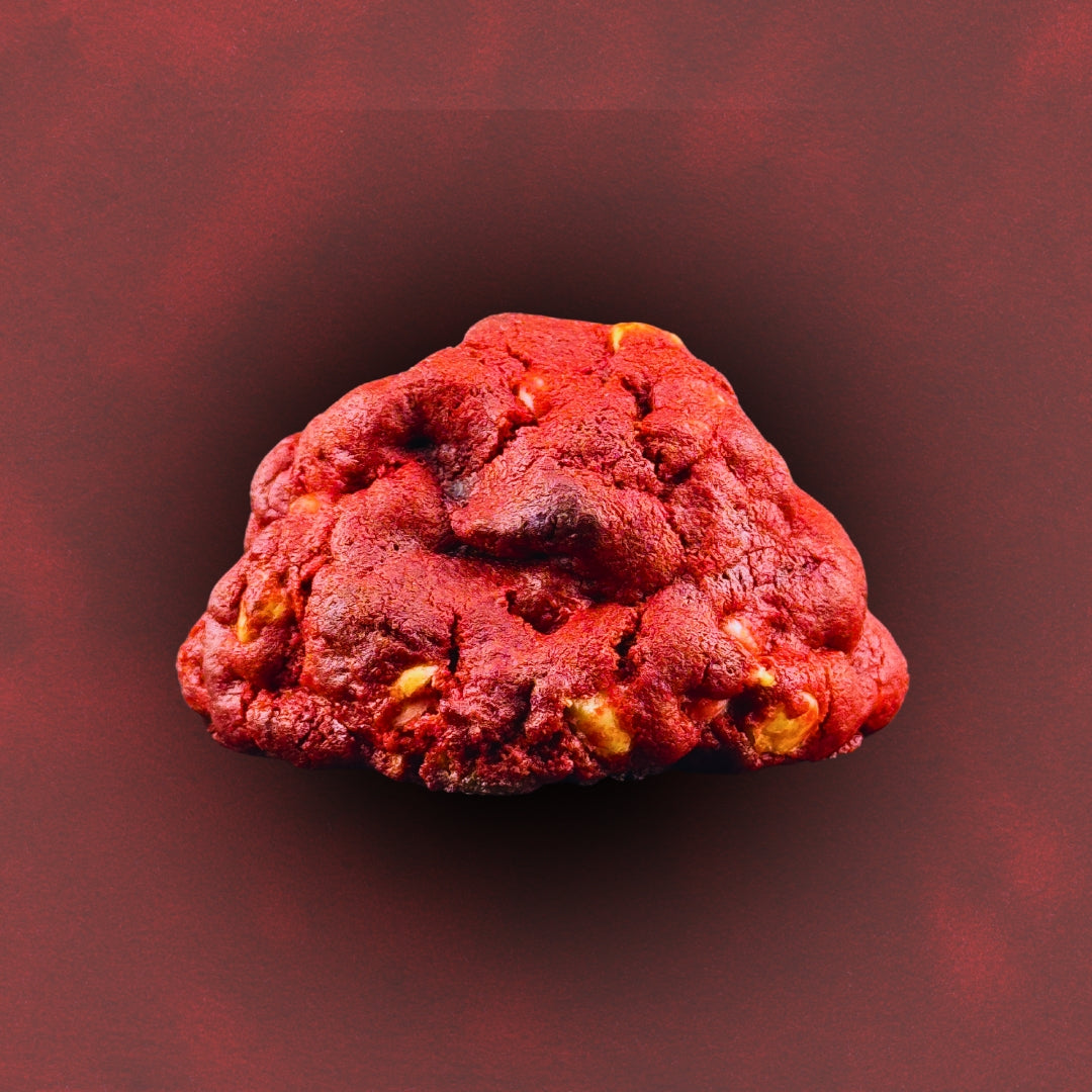 Red velvet cookie with white chocolate chips – Brebow Cookies Apple Valley