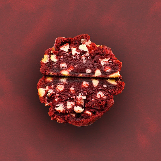 Red velvet cookie with white chocolate chips – Brebow Cookies Apple Valley
