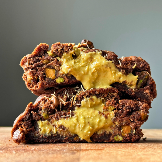 Dubai Chocolate cookie filled with pistachio cream – Brebow Cookies
